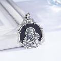 wholesale 925 Sterling Silver Saint Joseph and Child Onyx Pendant Necklace for Men Women Religious Catholic Christian Gifts 48cm Chain Length-0-4