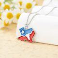 wholesale 925 Sterling Silver Texas State Flag Map Pendant Necklaces for Women Girls  USA America US States Souvenir Traveler Present Accessories 43cm Chain Length-0-1