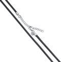 wholesale 925 Sterling Silver & Black Wax Rope Leather Necklace Cord w/ Lobster Clasp, Adjustable 14-26, Pendant Ready, Unisex Gift, 2-5mm Widths-0-3
