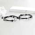 wholesale 925 Sterling Silver Mother Daughter Heart Charm Bracelet Set-0-4