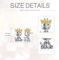 wholesale 925 Sterling Silver Dinosaur Stud Earrings with Sunflower Accents-0-3