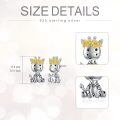 wholesale 925 Sterling Silver Dinosaur Stud Earrings with Sunflower Accents-0-3