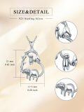 wholesale 925 Sterling Silver Cute Sloth Family Heart Vine Pendant Necklace Platinum Plated-0-4