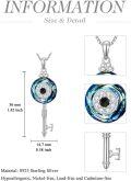 wholesale TOUPOP Key Evil Eye Necklace Gifts For Women S925 Sterling Silver Key Pendant Crystal Lucky Protection Jewelry, Birthday Amulet Evil Eye Gifts For Her Girlfriend Wife Mom Grandma -0-4