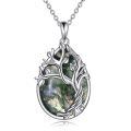 wholesale 925 Sterling Silver Moss Agate Tree of Life Pendant Necklace for Women Birthdays Gift Ideas-0-0