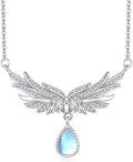 wholesale 925 Sterling Silver Angel Wing Turquoise Pendant Necklace for Women - I Love You to the Sky and Back-0-6