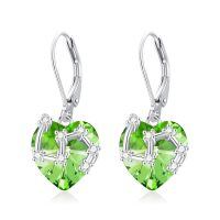 wholesale 925 Sterling Silver Birthstone 12 Constellations Heart Dangle Earrings-08-Aug-Leo(7.23-8.22)