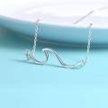 wholesale 925 Sterling Silver Wave Pendant Necklace Wholesale In Rose Gold Tone For Women Fashionable Minimalist Jewelry-0-34