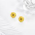 wholesale Gold 925 Sterling Silver Sunflower Stud Earrings - Floral s for Her-0-1