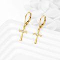 wholesale 14K Gold Cross with Diamond Studs 14K Leverback Earring Gift for Her-0-1