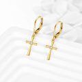 wholesale 14K Gold Cross with Diamond Studs 14K Leverback Earring Gift for Her-0-1