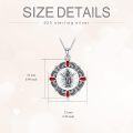 wholesale 925 Sterling Silver & Red Zircon Virgin Mary Pendant Necklace , 23mm, Gift for Christmas, Birthday-0-4