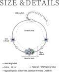 wholesale 925 Sterling Silver Abalone Shell Evil Eye Star of David Charm Bracelet for Women-0-3