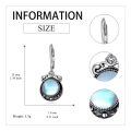 wholesale 925 Sterling Silver Black Plated Vintage Moonstone Drop Earrings For Women-0-4