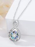 wholesale 925 Sterling Silver Infinity Compass Necklace with Abalone Shell and Cubic Zirconia - I'd Be Lost Without You Pendant  for Women/Men-0-1