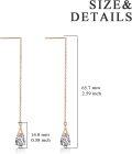 wholesale 925 Sterling Silver CZ Teardrop Chain Threader Drop Dangle Earrings for Women Girls-0-7