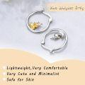 wholesale 925 Sterling Silver Duck Charm Hoop Earrings - Adorable Gift for Her-0-3