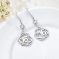 TOUPOP Sterling Silver Stone 16th Birthday Heart Dangle Earrings-0-4