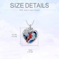 wholesale 925 Sterling Silver Heart-Shaped Cardinal & Roses Keepsake Jewelry for Ashes - 18 Chain Included-0-3