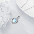 wholesale 925 Sterling Silver Blue Moonstone Oval Pendant Necklace for Women Minimalist s-0-2