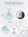 wholesale 925 Sterling Silver Palm Tree Moonstone Pendant Necklace Ocean  for Women-0-4