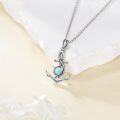 wholesale 925 Sterling Silver Infinity Anchor with Blue Stone Pendant Necklace - Nautical  for Women and Girls-0-1