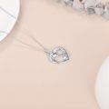 wholesale 925 Sterling Silver Birthstone Crystal Horse Heart Necklace Women s Jewelry Gift-0-14