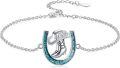 wholesale 925 Sterling Silver Turquoise Boot & Flower Horseshoe Charm Bracelet for Women-0-0