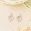 TOUPOP Sterling Silver Rose Heart Butterfly Initial C Letter Drop Dangle Earrings-0-3