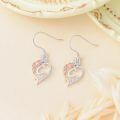 TOUPOP Sterling Silver Rose Heart Butterfly Initial C Letter Drop Dangle Earrings-0-3