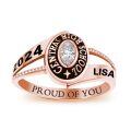TOUPOP 925 Silver/10k/14k/18k Gold Custom Graduation Class Ring For Women-0-5