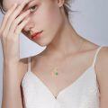 wholesale 14K Gold Green Enamel Four-Leaf Clover Pendant Necklaces for Women - 18 Chain-0-1