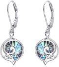 wholesale 925 Sterling Silver Abalone Shell Tree of Life Drop Earrings for Women - Judaic and Celtic Inspired Design-0-0