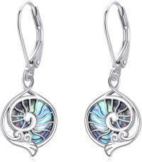 wholesale 925 Sterling Silver Abalone Shell Tree of Life Drop Earrings for Women - Judaic and Celtic Inspired Design-A-Shell