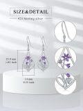 wholesale 925 Sterling Silver Pink Lily of the Valley Drop Earrings-0-45