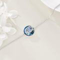 wholesale 925 Sterling Silver Evil Eye Blue Swarovski Crystals Ankle Anklet for Women - Adjustable Foot Jewelry-0-3