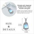 wholesale 925 Sterling Silver Blue Moonstone Mermaid Tail Pendant Necklace s for Women-0-2