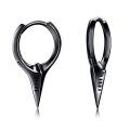 wholesale 925 Sterling Silver Spiked Cufflink Earrings Wholesale Black-0-6