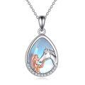 wholesale 925 Sterling Silver Abalone Shell Heart Key Pendant Necklaces for Women Gifts-0-18