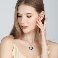 wholesale 925 Sterling Silver Blue Crystal Heart Nurse Pendant Necklace for Women-0-1