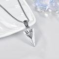 wholesale 925 Sterling Silver Wolf Head Arrowhead Pendant Necklace with Chain-0-0