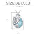 wholesale 925 Sterling Silver Larimar Daisy Pendant Necklace-0-3