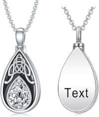 wholesale 925 Sterling Silver Birthstone Celtic Knot Teardrop Urn Necklace for Ashes-00-Custom-04-April