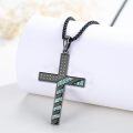 wholesale 925 Sterling Silver Black Plated Turquoise Inlay American Flag Cross Pendant Necklace for Men Religious s-0-4