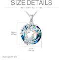 wholesale TOUPOP Tree Of Life Butterfly Pendant Necklace 925 Sterling Silver Blue Circle Crystal Fashion Jewelry Gifts For Women Mom Daughter Friends Birthday Christmas Gifts Mother's Day Gift -0-3