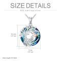 TOUPOP Sterling Silver Blue Crystal Tree Of Life Butterfly Pendant Necklace-0-3