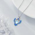 wholesale 925 Sterling Silver Blue Moonstone Owl Pendant Necklace-0-4