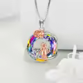 TOUPOP Sterling Silver Rose Necklace with Zircon Jewelry Gift-0-4