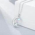 wholesale 925 Sterling Silver Moon Rabbit Star Pendant Necklace s for Women Girls Mother's Day Birthday Christmas Anniversary Present Idea 45cm Chain Length-0-2