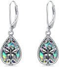 wholesale 925 Sterling Silver Teardrop Abalone Shell Butterfly Drop Earrings-0-0